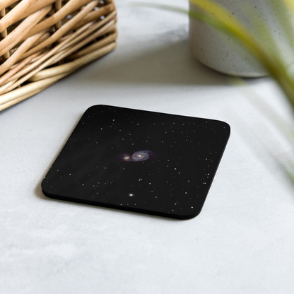 Whirlpool Galaxy Coaster with Cork Backing
