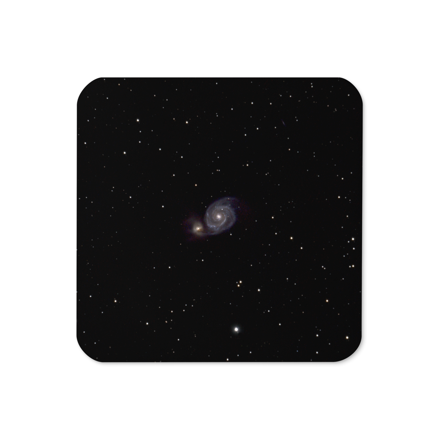 Whirlpool Galaxy Coaster with Cork Backing
