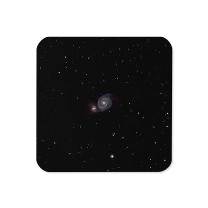 Whirlpool Galaxy Coaster with Cork Backing