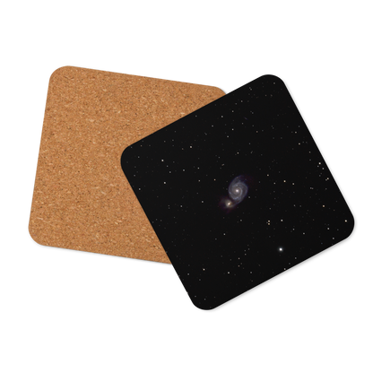 Whirlpool Galaxy Coaster with Cork Backing