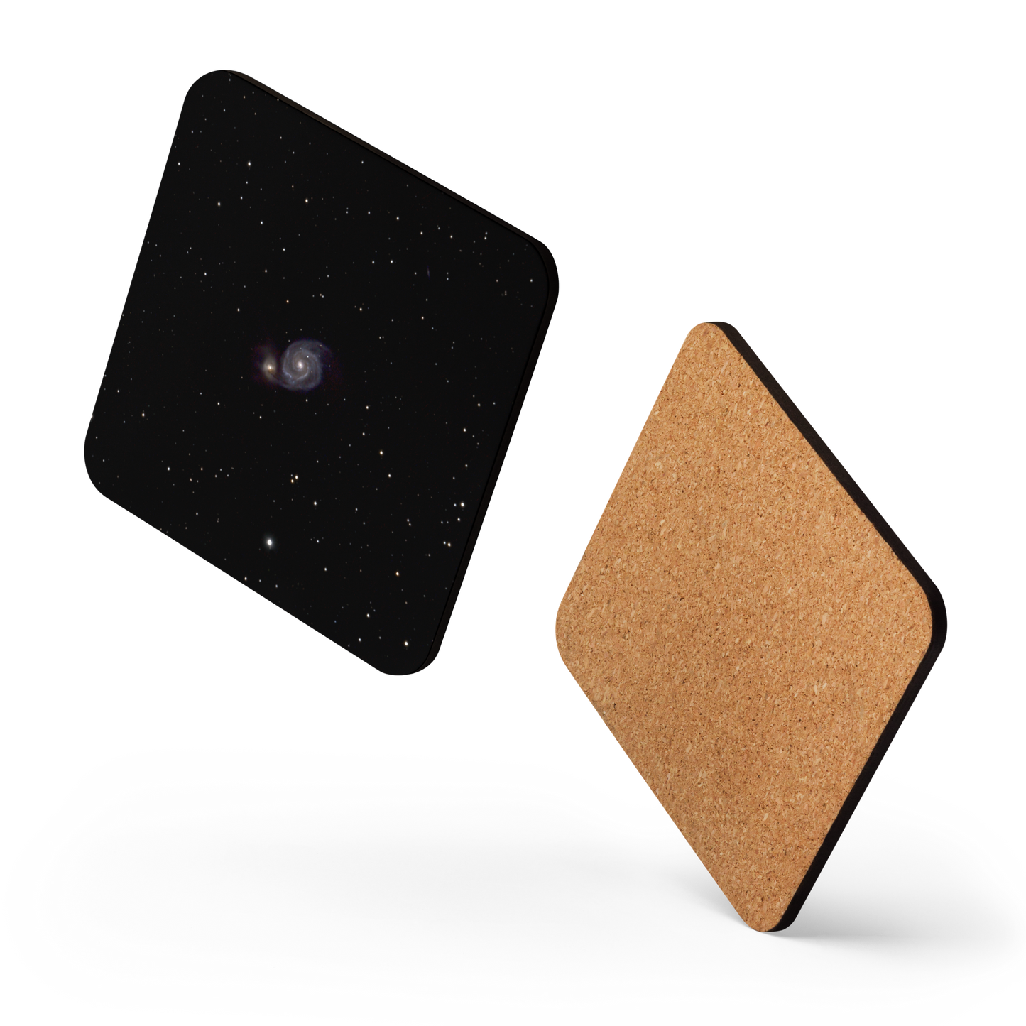 Whirlpool Galaxy Coaster with Cork Backing