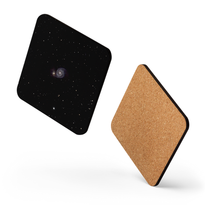 Whirlpool Galaxy Coaster with Cork Backing