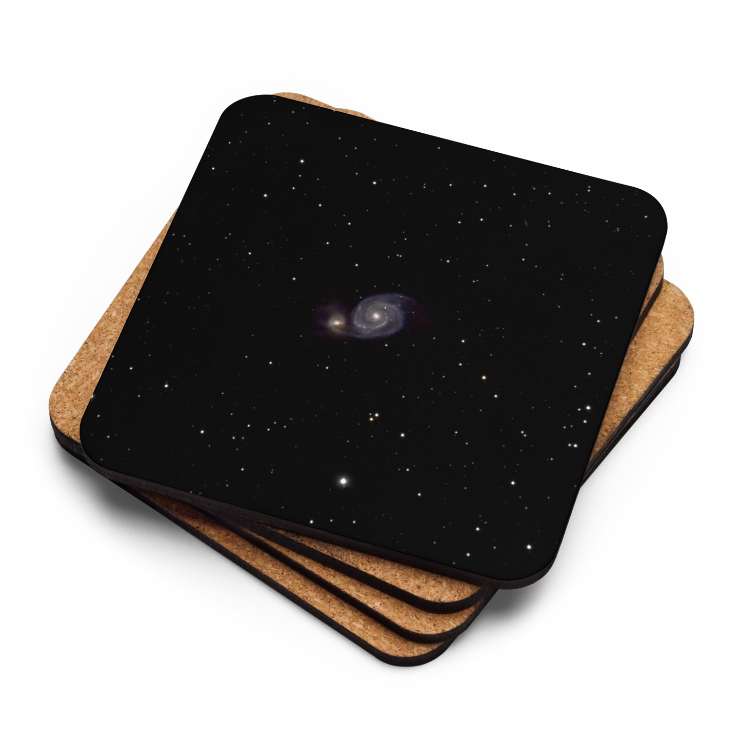 Whirlpool Galaxy Coaster with Cork Backing