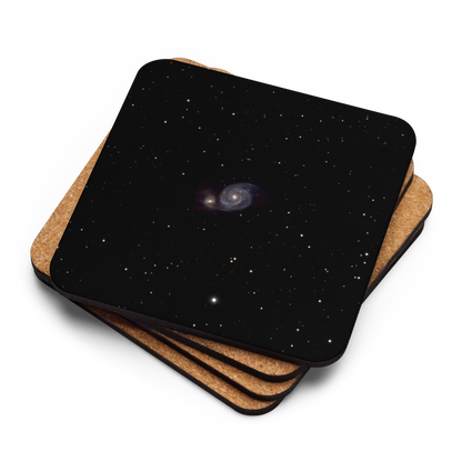 Whirlpool Galaxy Coaster with Cork Backing