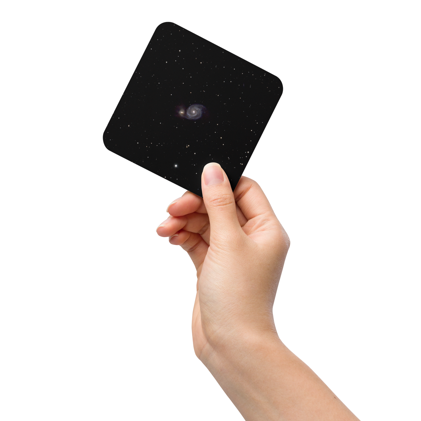 Whirlpool Galaxy Coaster with Cork Backing