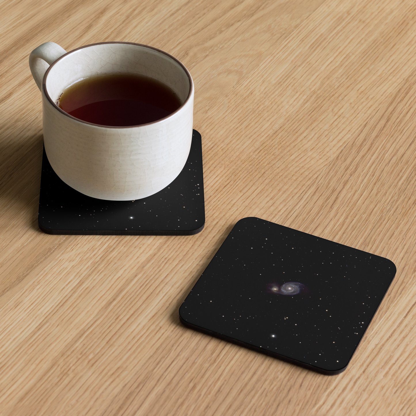 Whirlpool Galaxy Coaster with Cork Backing