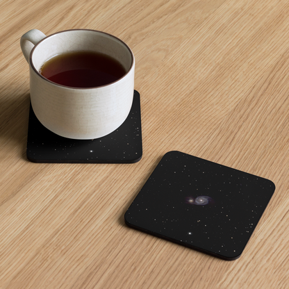 Whirlpool Galaxy Coaster with Cork Backing