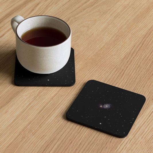 Whirlpool Galaxy Coaster with Cork Backing