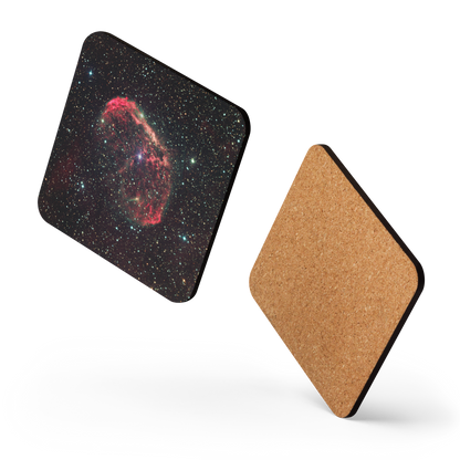 Crescent Surfing the Solar Wind: Astrophotography Coaster with Cork Backing