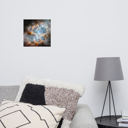 Crab Nebula from JWST Matte Poster Print in Galactic Sizes