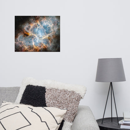 Crab Nebula from JWST Matte Poster Print in Galactic Sizes