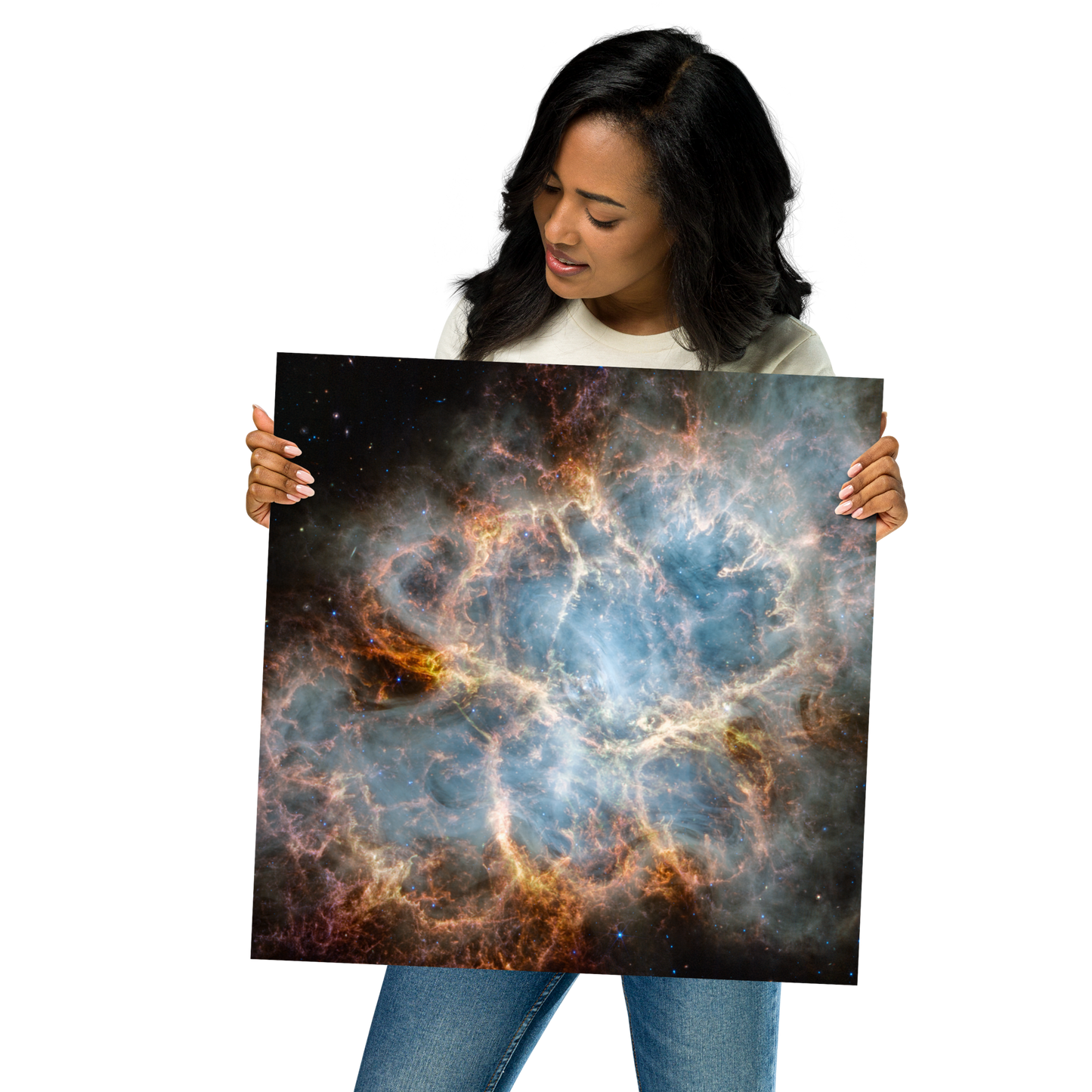 Crab Nebula from JWST Matte Poster Print in Galactic Sizes