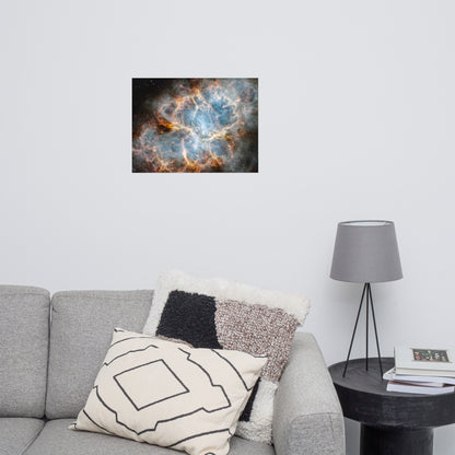 Crab Nebula from JWST Matte Poster Print in Galactic Sizes