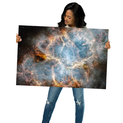 Crab Nebula from JWST Matte Poster Print in Galactic Sizes