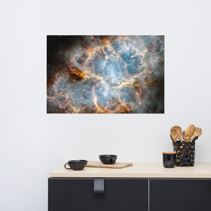 Crab Nebula from JWST Matte Poster Print in Galactic Sizes