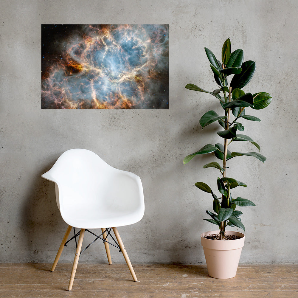 Crab Nebula from JWST Matte Poster Print in Galactic Sizes