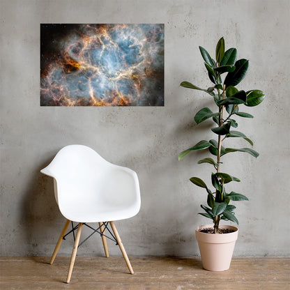 Crab Nebula from JWST Matte Poster Print in Galactic Sizes