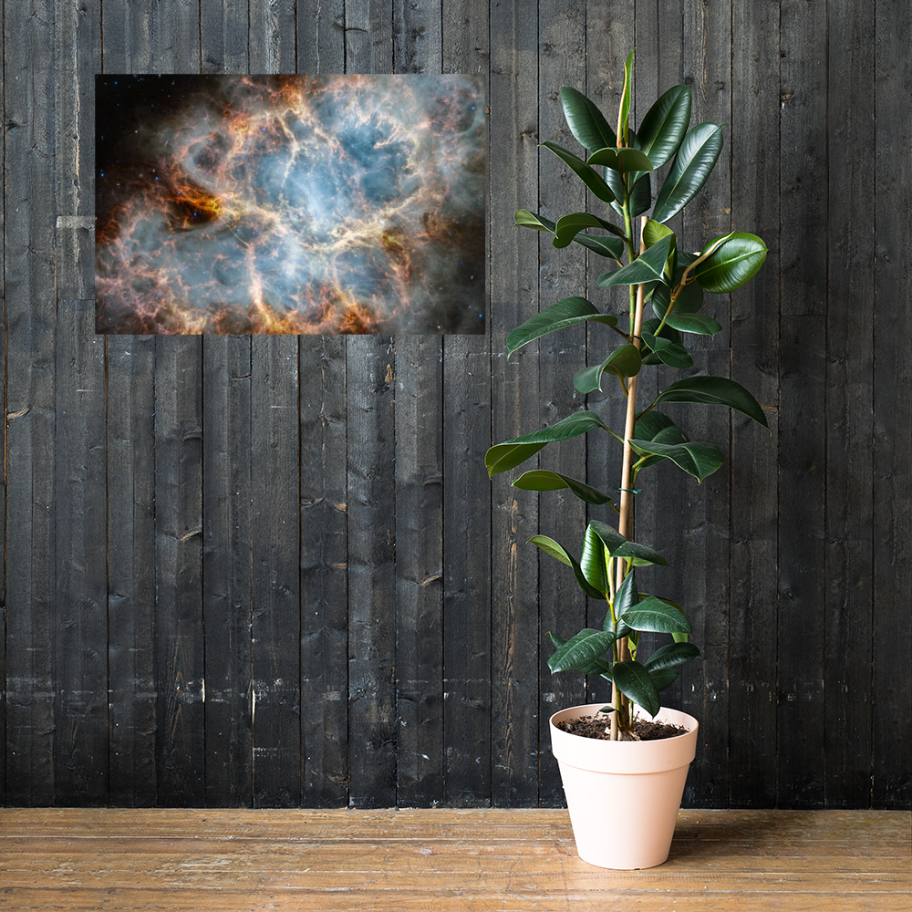 Crab Nebula from JWST Matte Poster Print in Galactic Sizes