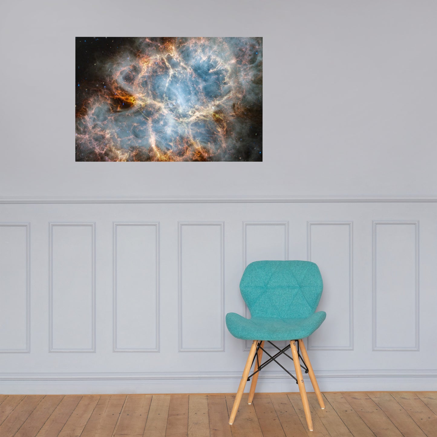 Crab Nebula from JWST Matte Poster Print in Galactic Sizes
