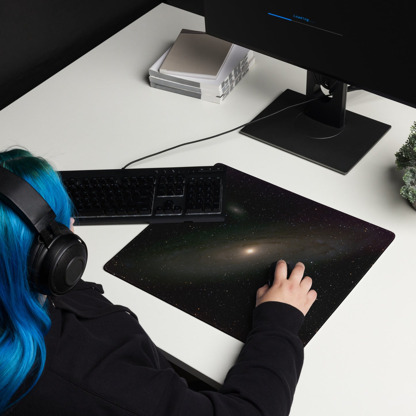 Cosmic Beauty Gaming Mouse Pad featuring the Andromeda Galaxy
