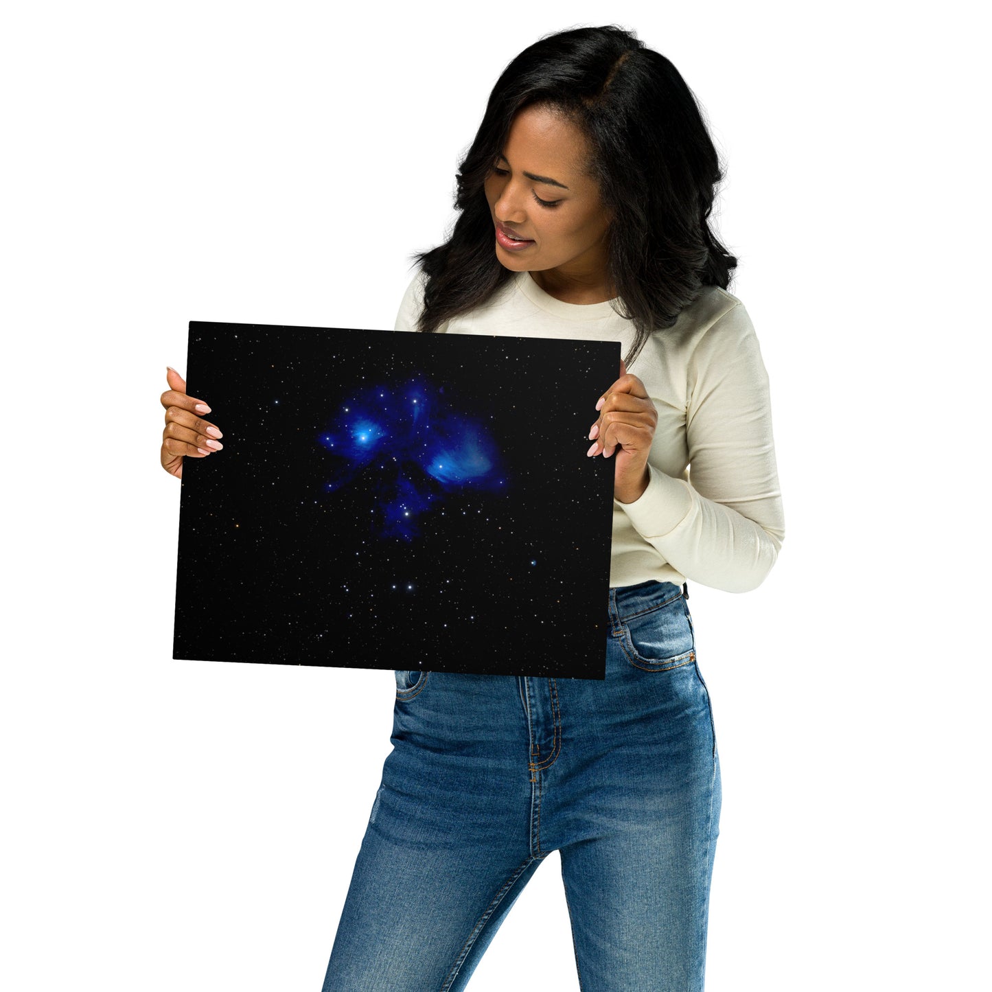 Pleiades Printed on Metal in Various Galactic Sizes