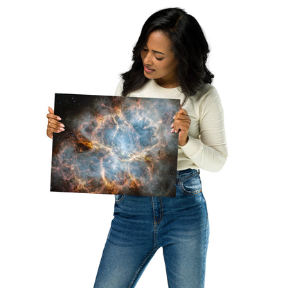 Crab Nebula from JWST Printed on Metal in Galactic Sizes