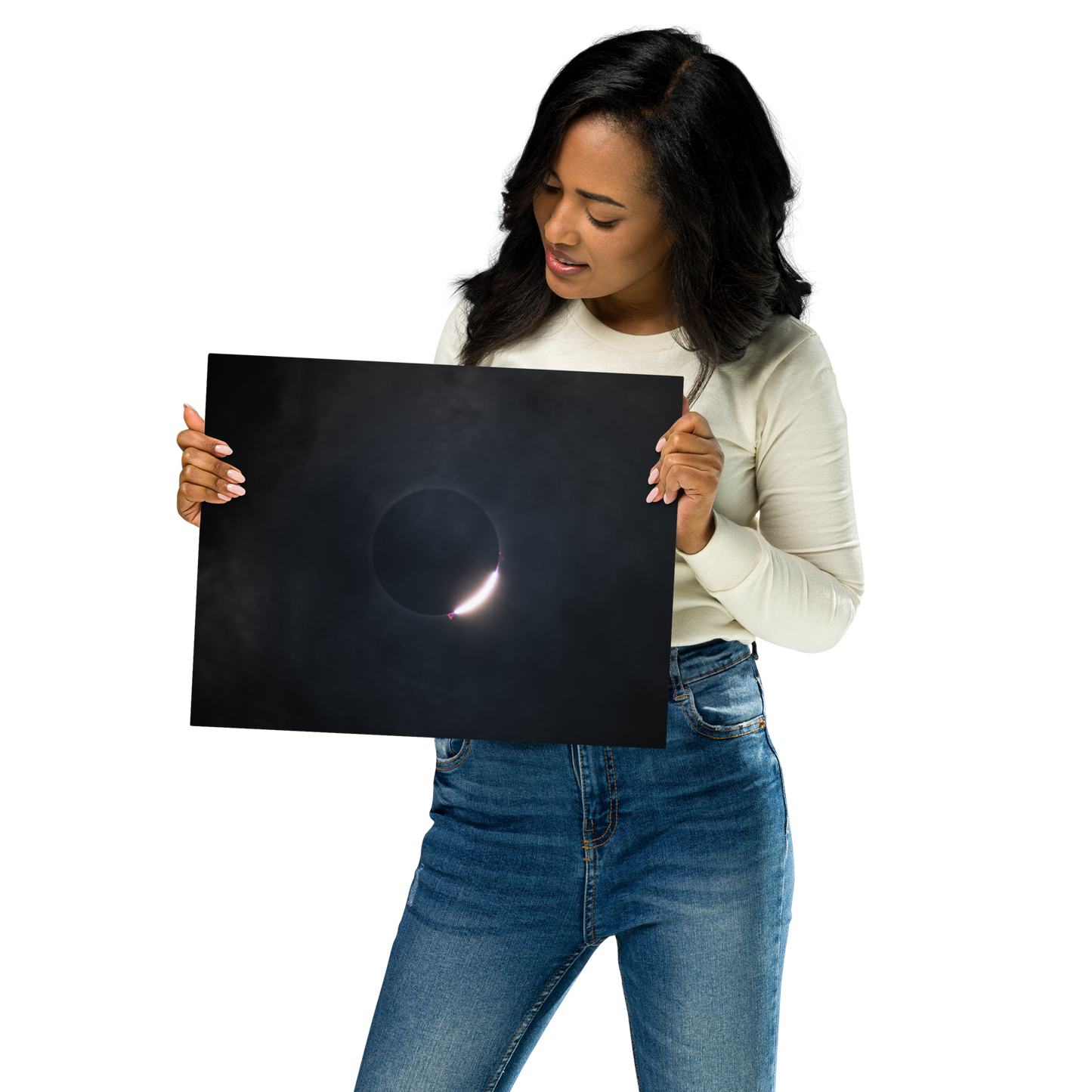 2024 Solar Eclipse Metal Print - Illuminate Your Space with Diamond Ring Radiance 🌞