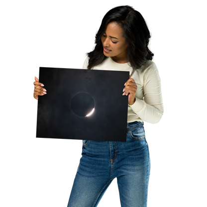 2024 Solar Eclipse Metal Print - Illuminate Your Space with Diamond Ring Radiance 🌞