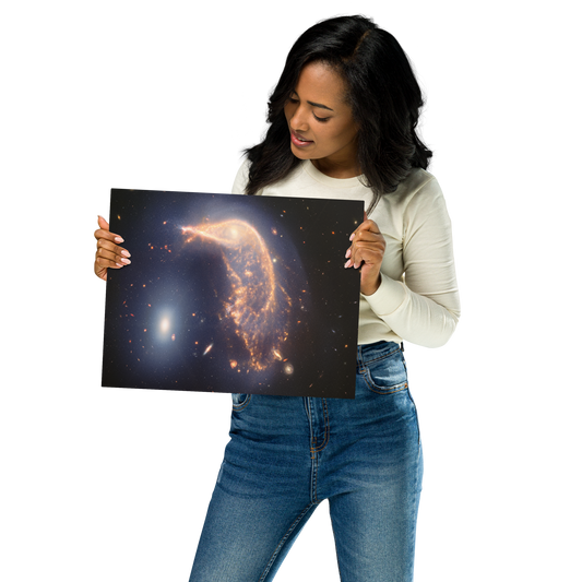 Galactic Embrace: Penguin and Egg Galaxies Metal Print by JWST