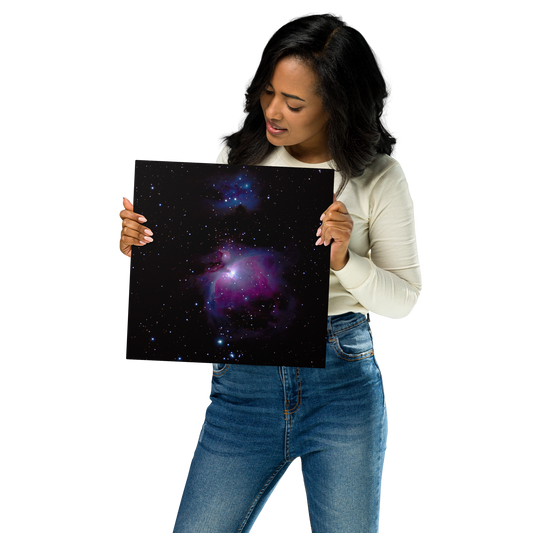 Orion Nebula, Messier 42, Astrophotography, Glossy Metal 12"x12" Print