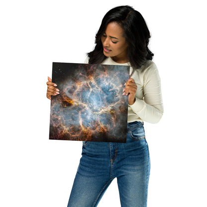 Crab Nebula from JWST Printed on Metal in Galactic Sizes