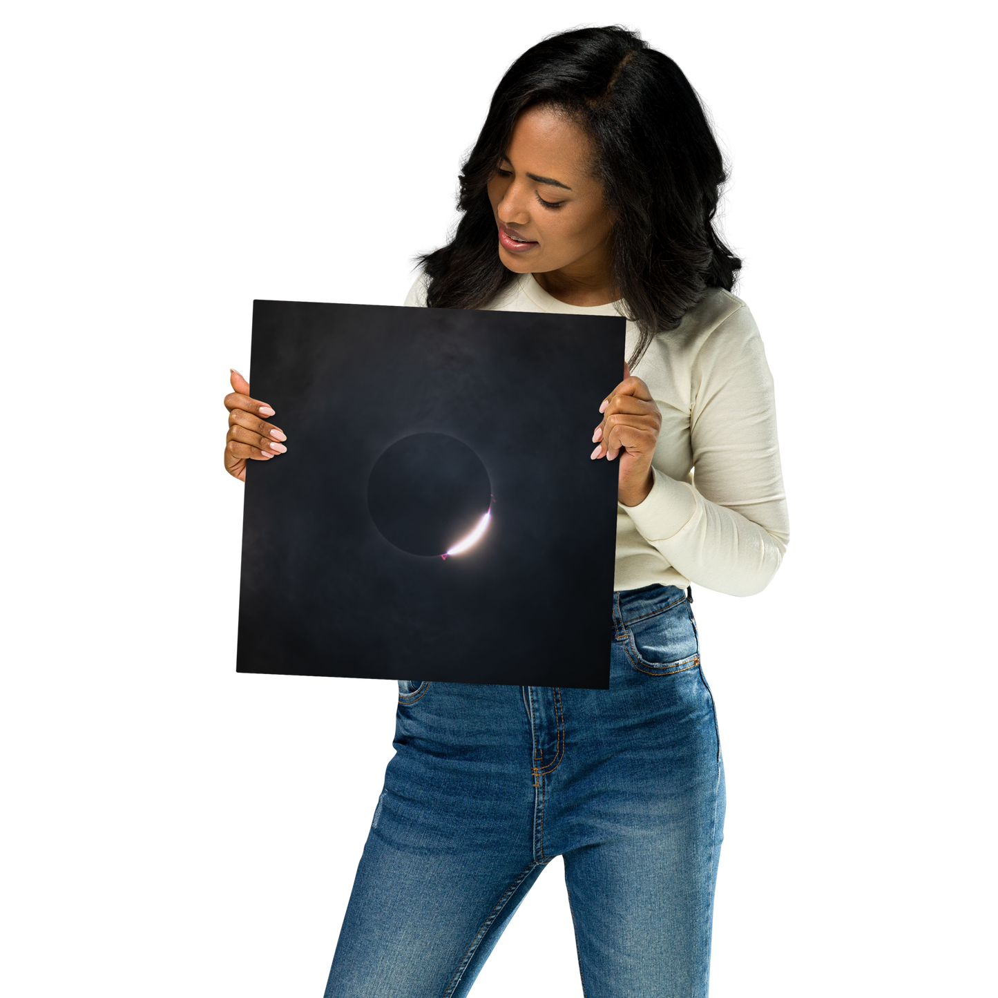 2024 Solar Eclipse Metal Print - Illuminate Your Space with Diamond Ring Radiance 🌞