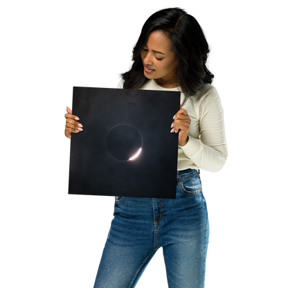 2024 Solar Eclipse Metal Print - Illuminate Your Space with Diamond Ring Radiance 🌞