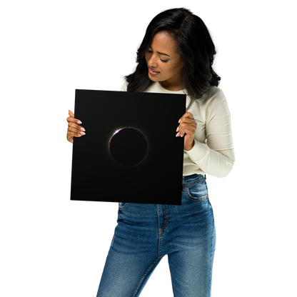 2024 Solar Eclipse Bailey's Beads Metal Print