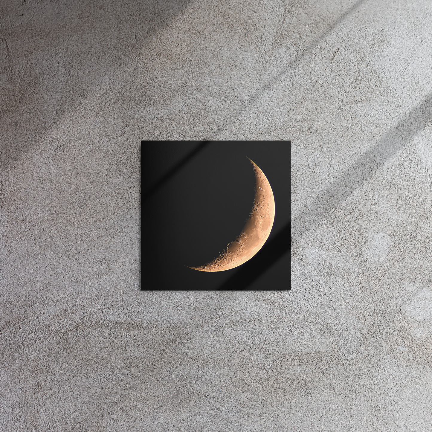 Waxing Crescent Moon Metal Print 12x12 - A Glimpse Before Dawn