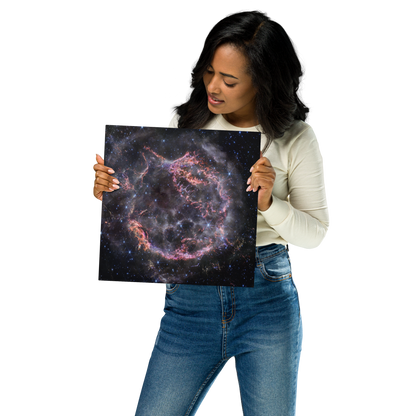 Cassiopeia A: Cosmic Explosion Captured by JWST printed on Metal