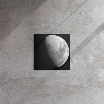 Monochrome Moon in Hydrogen-Alpha - High-Detail Lunar Metal Print