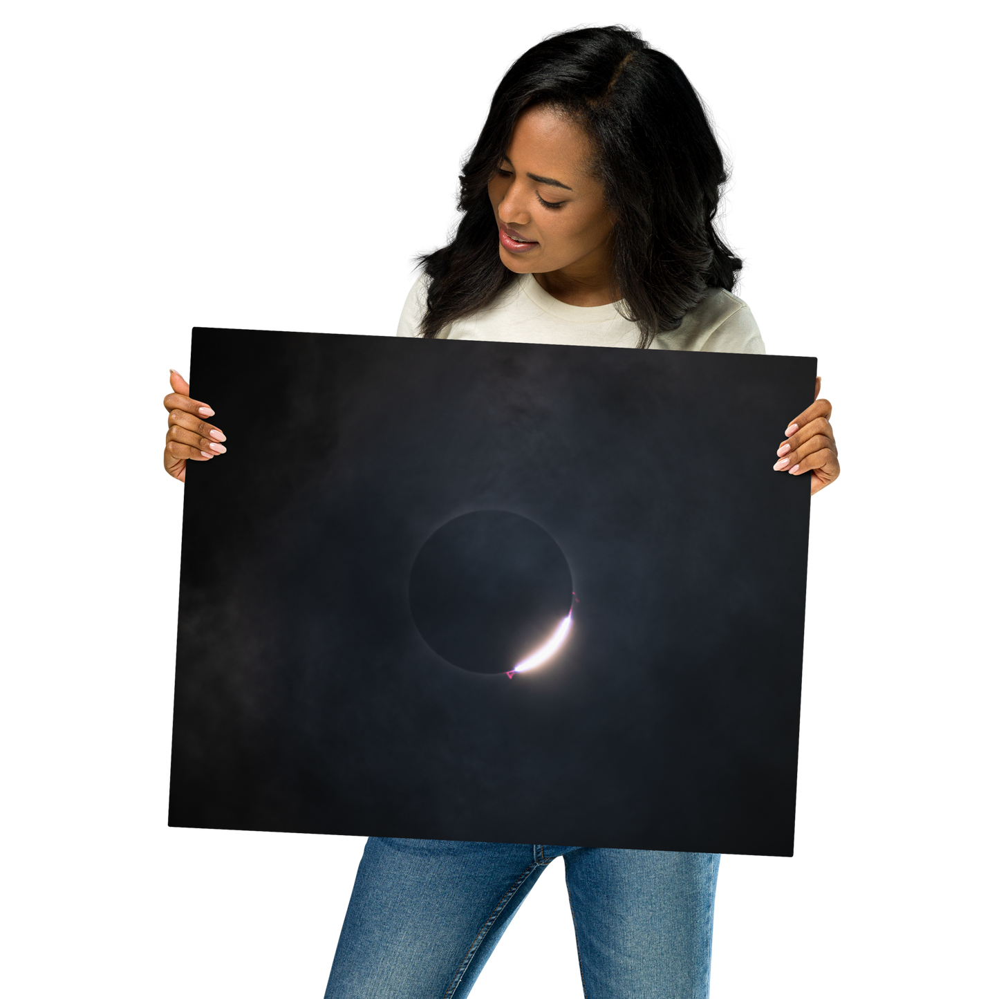2024 Solar Eclipse Metal Print - Illuminate Your Space with Diamond Ring Radiance 🌞