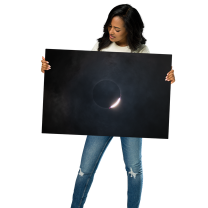 2024 Solar Eclipse Metal Print - Illuminate Your Space with Diamond Ring Radiance 🌞