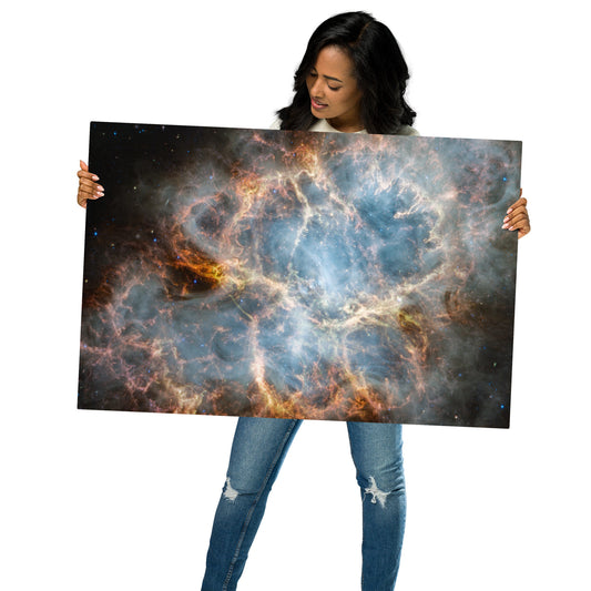 Crab Nebula from JWST Printed on Metal in Galactic Sizes