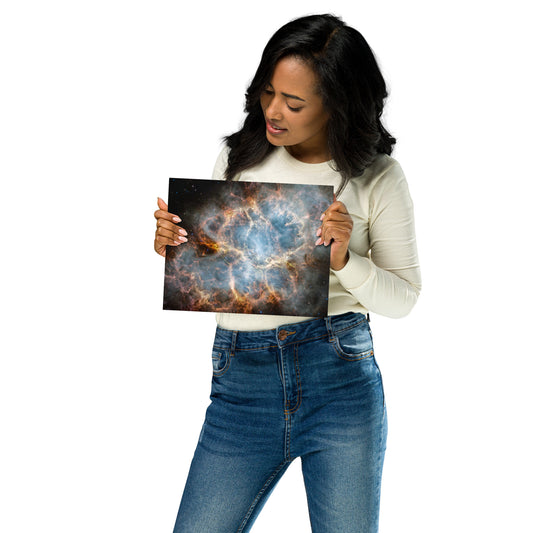 Crab Nebula from JWST Printed on Metal in Galactic Sizes