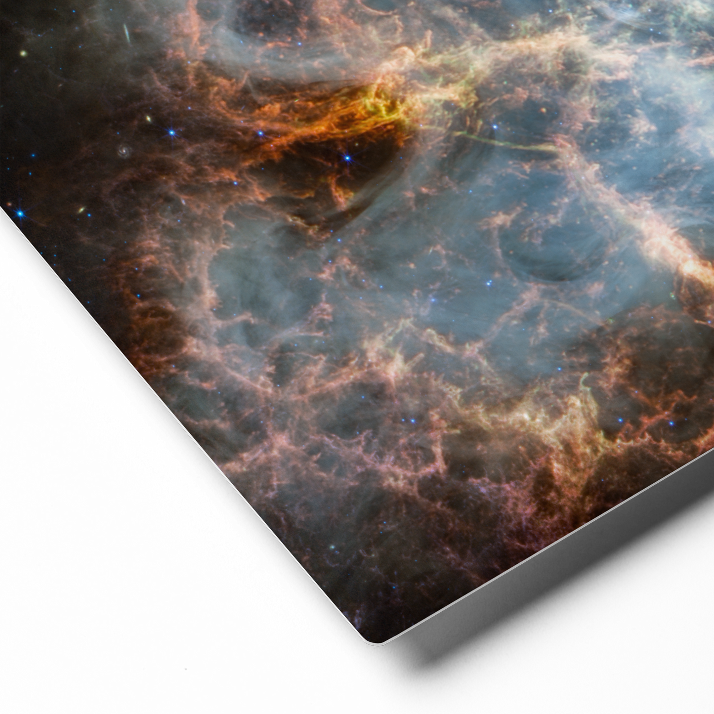 Crab Nebula from JWST Printed on Metal in Galactic Sizes