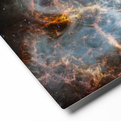 Crab Nebula from JWST Printed on Metal in Galactic Sizes
