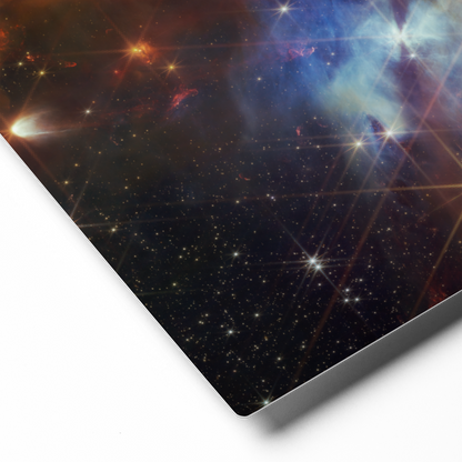 The Serpens Nebula: A Star-Forming Region Captured by JWST Printed on Metal