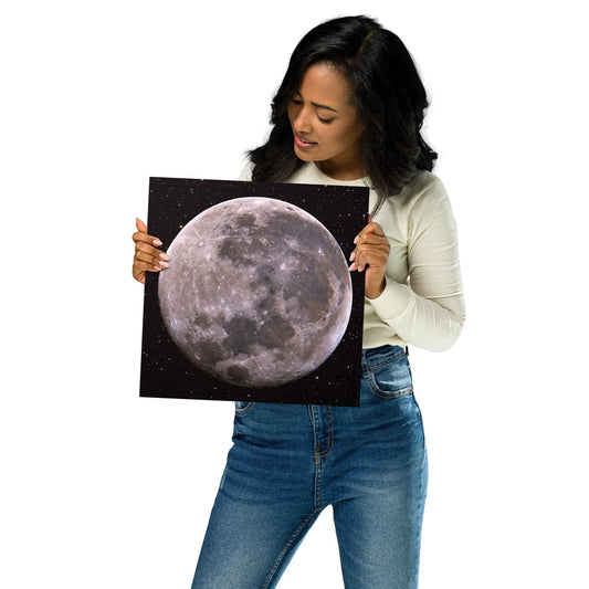 Luminous Lunar Beauty: Super Blue Moon Metal Print 12"x12"
