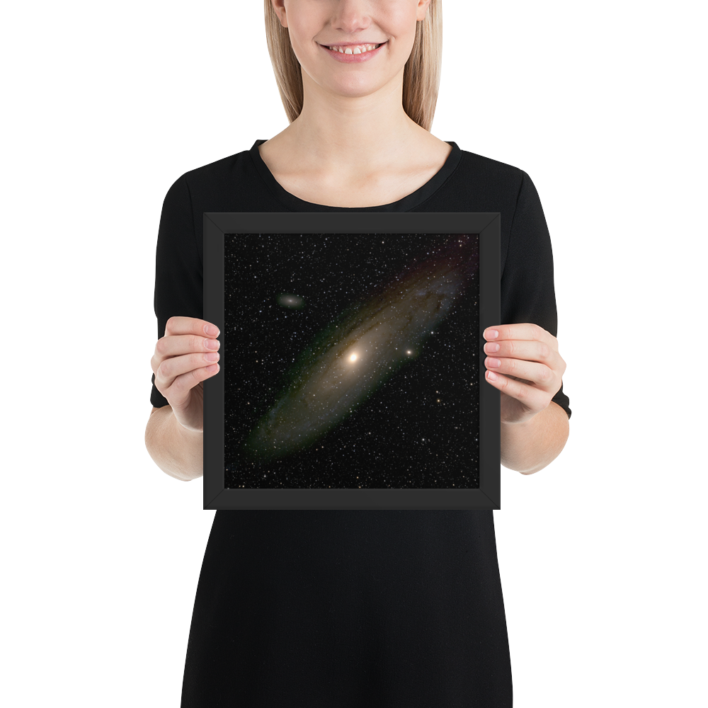 Andromeda Galaxy Unveiled: Premium Framed Astrophotography Luster Print