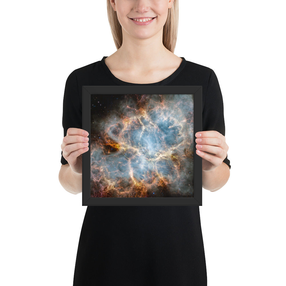 Crab Nebula from JWST Print with Frame in Galactic Sizes