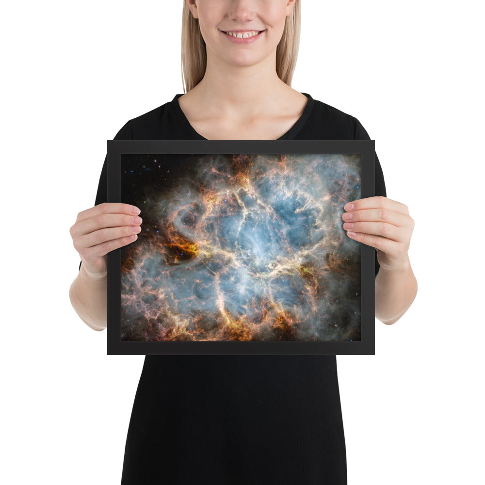 Crab Nebula from JWST Print with Frame in Galactic Sizes