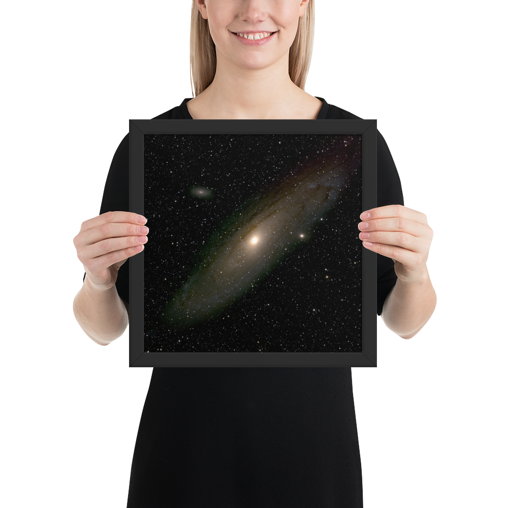 Andromeda Galaxy Unveiled: Premium Framed Astrophotography Luster Print