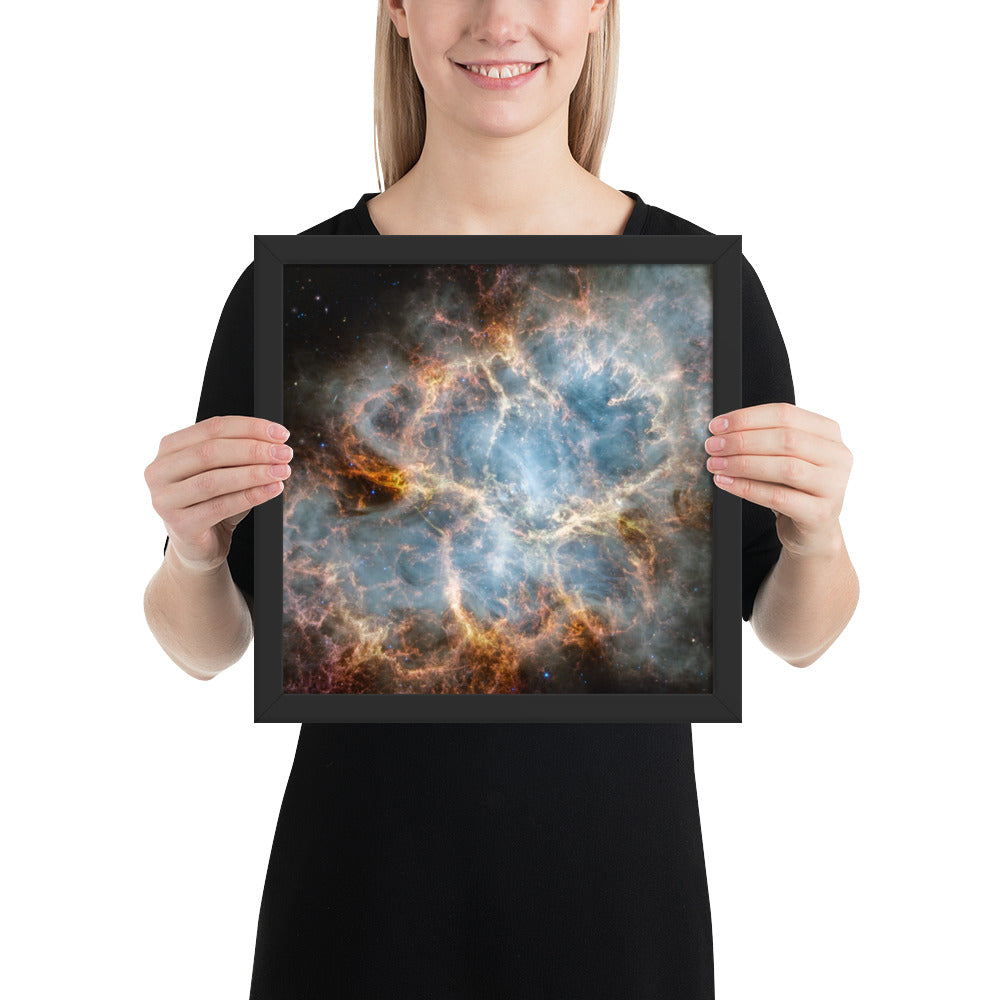 Crab Nebula from JWST Print with Frame in Galactic Sizes
